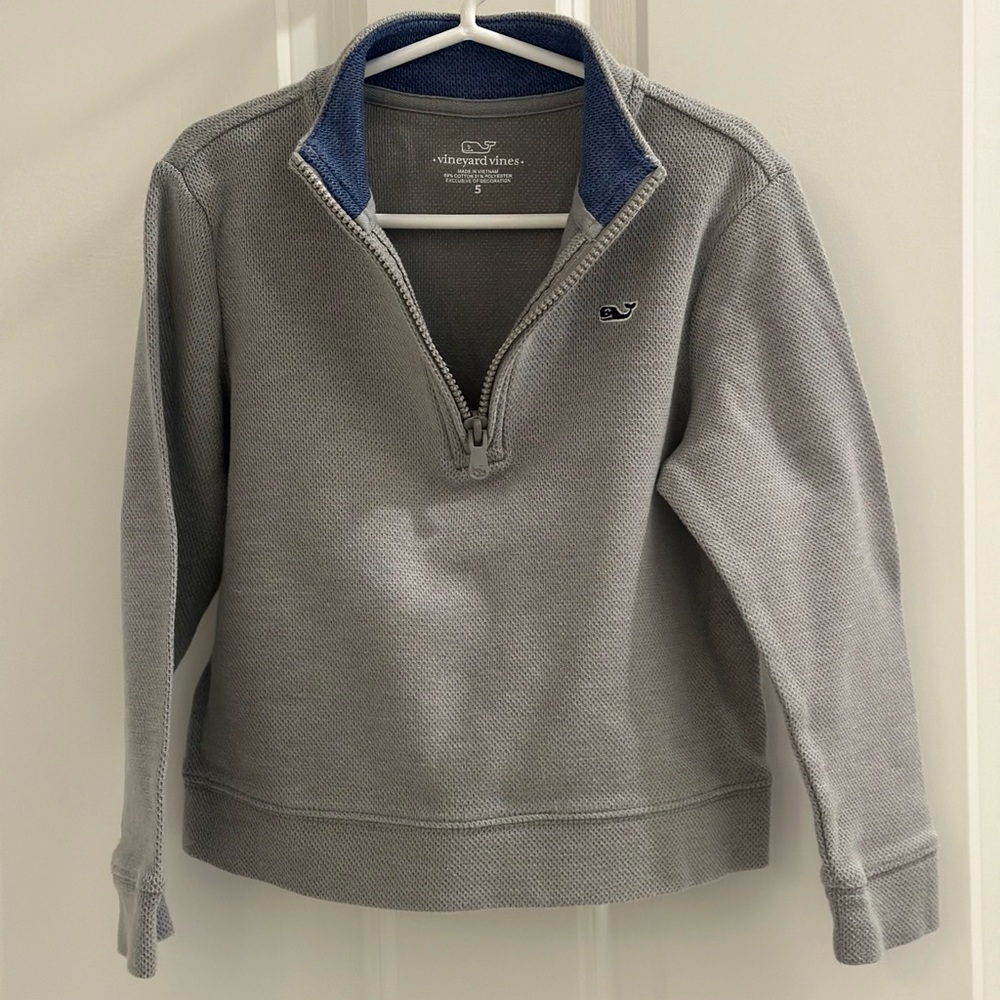 Vineyard Vines - Boys Gray Quarter Zip - Little Boys Size 5
